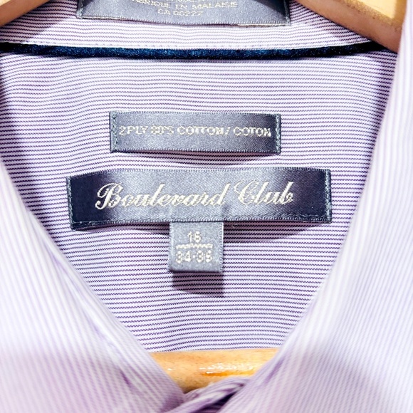 BOULEVARD CLUB Purple striped button down shirt - Picture 8 of 8